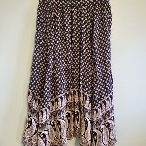 American Eagle Outfitters Black and Cream A-Line Skirt